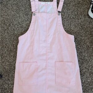 Alter’d State Pink and White Striped Overall Dress